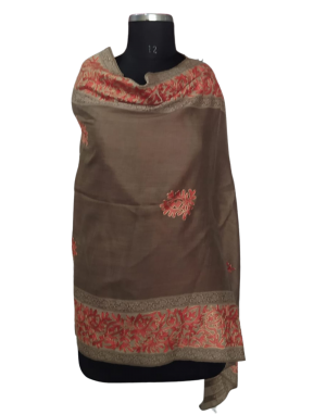 Women  Shawls Embroidery design Brown